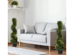 Outsunny Künstlicher Zedernbaum Kunststoff Zement  18L x 18B x 90H cm