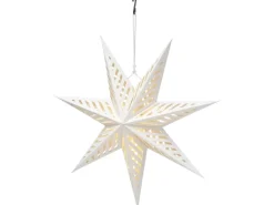 Papierstern mit LEDs 45 cm x 45 cm x 17 cm Weiß