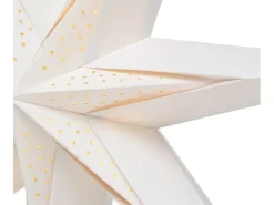 Papierstern mit LEDs 70 cm x 70 cm x 25 cm Weiß