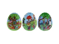 Pappteller Eiförmig 3-fach sortiert 17 cm x 23 cm x 2,5 cm Bunt