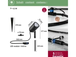 Paulmann LED Gartenspot Plug & Shine Shira Zigbee 3.0 IP65 RGBW+ 6,5 W Anthrazit