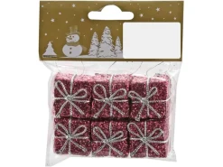 Päckchen zum Hängen Styropor mit Glitter 6 Stück