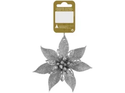 Poinsettia-Blüte Kunststoff Silber