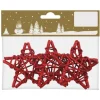 Rebensterne zum Aufhängen Ø 8 cm Rot 3 Stück