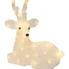 Rentier Liegend 37 cm Weiß-Schwarz