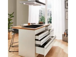 Respekta Inselküche Gabriel 320 cm Weiß Hochglanz