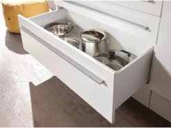 Respekta Inselküche Gabriel 320 cm Weiß Hochglanz