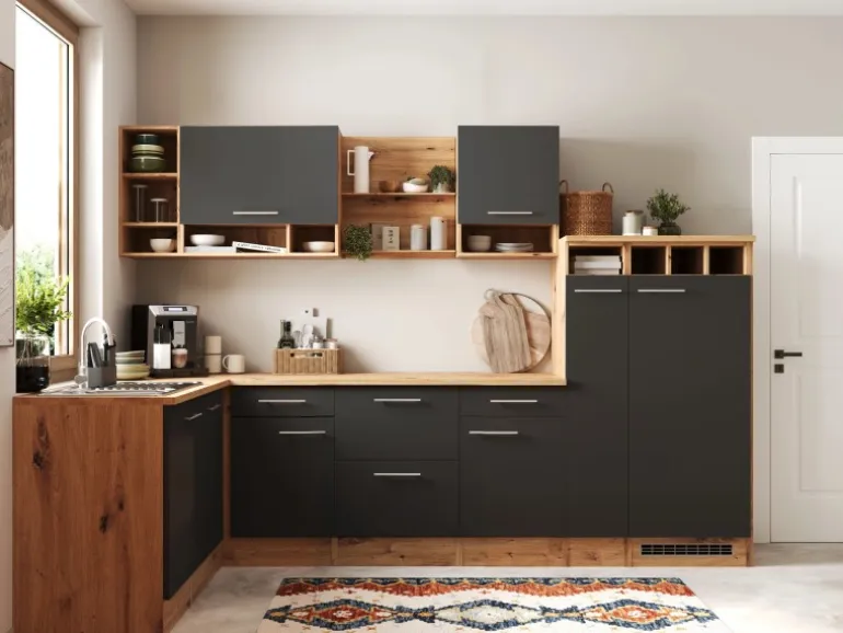 Respekta Inselküche Hilde 310 cm Grau