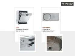 Respekta Küchenblock Malia mit E-Geräten 310 cm Beton Fronten