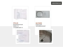 Respekta Küchenblock Malia mit E-Geräten 300 cm Beton Fronten