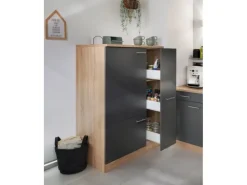 Respekta Küchenblock Merle 310 cm Eiche Grau mit Waschmaschinen-Nische