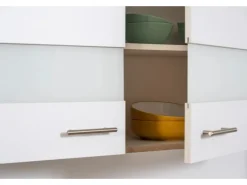 Respekta Küchenzeile 270 cm mit Glaskeramikkochfeld Weiß - Eiche Sägerau