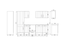 Respekta Küchenzeile Antons 280 cm Lärche Weiß Matt (DAH CH22078IXB)