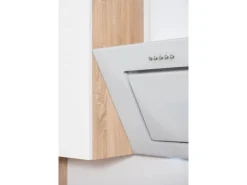 Respekta Küchenzeile GLRP330HESW Grifflos 330 cm Weiß Hochglanz-Sonoma Eiche