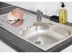 Respekta Küchenzeile GLRP370HWS Grifflos 370 cm Schwarz Hochglanz-Weiß