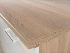 Respekta Küchenzeile KB280ENWP 280 cm Weiß-Eiche Natura Nachbildung