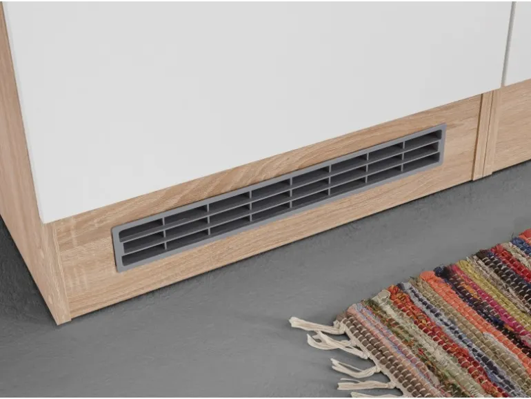 Respekta Küchenzeile KB280ENWP 280 cm Weiß-Eiche Natura Nachbildung