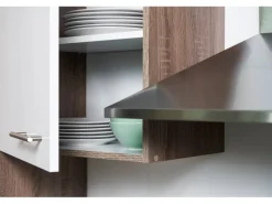 Respekta Küchenzeile KB280EYG 280 cm Grau Seidenglanz-Eiche York Nachbildung