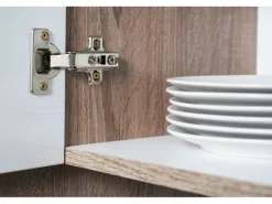 Respekta Küchenzeile KB300EYW 300 cm Weiß Seidenglanz-Eiche York Nachbildung