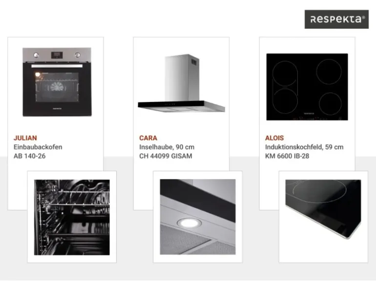 Respekta Landhaus Inselküche Anton 280 cm Lärche Weiß