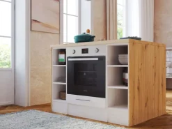 Respekta Landhaus Inselküche Anton 280 cm Lärche Weiß