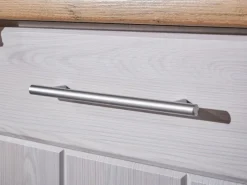 Respekta Landhaus Küchenzeile Anton 280 cm mit Kücheninsel Lärche Weiß