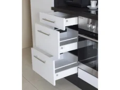 Respekta Premium Inselküche 310 cm Weiß Hochglanz