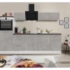 Respekta Premium Küchenzeile Amanda 270 cm Beton-Optik-Weiß