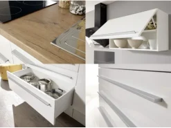 Respekta Premium Küchenzeile BERP290HWGC 290 cm Grau Hochglanz-Weiß