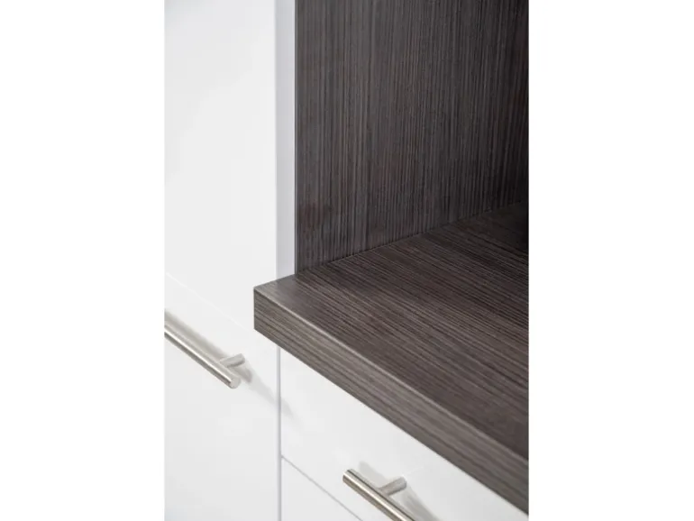 Respekta Premium Küchenzeile 300 cm Hochbau Grau Hochglanz-Eiche Grau