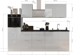 Respekta Selection Küchenzeile Elisabeth RS280HGAH 280 cm Artisan Eiche Nb.-Grau