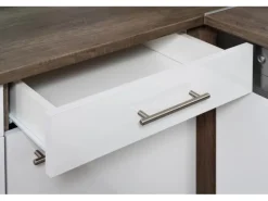 Respekta Winkelküche 280 cm Grau Seidenglanz-Eiche York Nachbildung