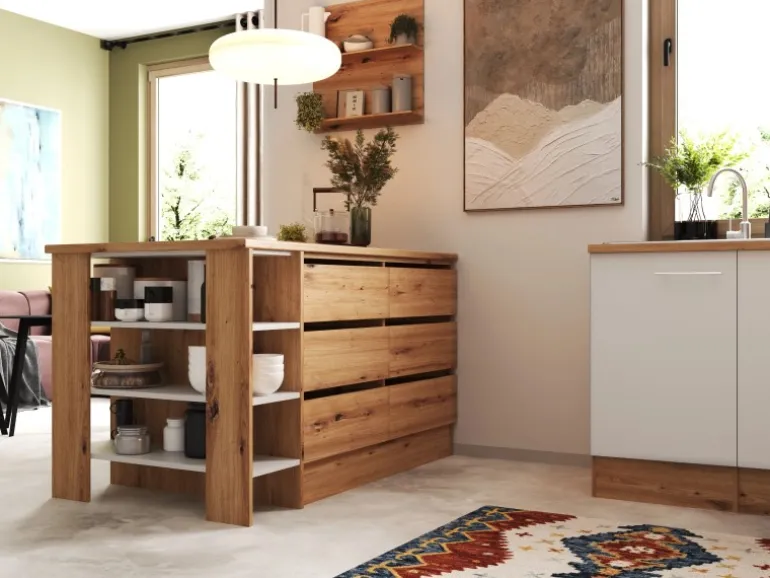 Respekta Winkelküche Hilde 310 x 172 cm mit Kücheninsel Weiß