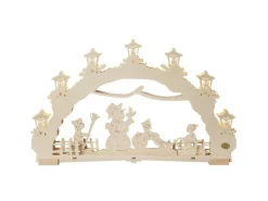 Saico 3D-LED Lichterbogen Schneemann 7-flammige ca. 52 cm x 32 cm x 4,5 cm