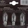 Saico Ersatzglühlampe/ Riffelkerze 3er-Pack E10-Fassung, 16V, 3W Warmweiß