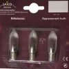 Saico Ersatzglühlampe/ Riffelkerze 3er-Pack E10-Fassung, 8V, 3W Warmweiß