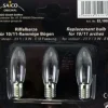 Saico Ersatzglühlampe/ Riffelkerze 3er-Pack E10-Fassung, 23V, 3W Warmweiß