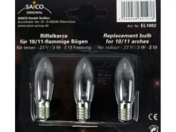 Saico Ersatzglühlampe/ Riffelkerze 3er-Pack E10-Fassung, 23V, 3W Warmweiß