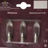 Saico Ersatzglühlampe/ Riffelkerze 3er-Pack E10-Fassung, 12V, 3W Warmweiß