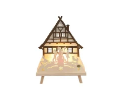 Saico LED-Dekoleuchte-Spitze Waldhaus 30 cm x 41 cm x 6 cm Warmweiß