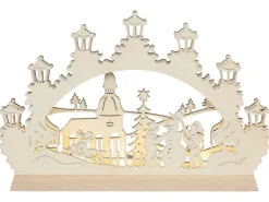 Saico Mini-Lichterbogen Schneemann LED-Stripe und Timerfunktion am Trafo