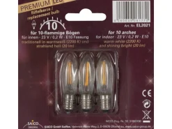 Saico Premium LED-Riffelkerze für 30-flammige Lichterbögen 3er-Blister