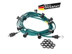 Satisfire Illu Lichterkette 10m Grün 30xE27 Garten Party Biergarten Außen Made in Germany