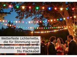 Satisfire Illu- Partylichterkette 10m Grün Außen Biergarten 10 Bunte LED Tropfenlampen