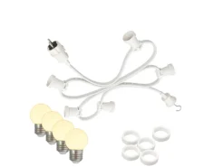 Satisfire Illu Partylichterkette 5m Weiß Außen Biergarten 10xE27 LED Kugellampen Warmweiß