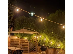 Satisfire Illu- Partylichterkette 20m Grün Biergarten 30 Warmweiße E27 LED Kugellampen