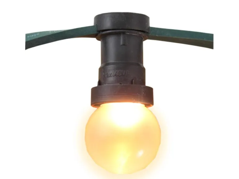 Satisfire Illu- Partylichterkette 10m Schwarz Terrasse Garten 30 Ultra-Warmweiße LED Kugeln