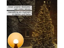 Satisfire Illu- Partylichterkette 30m Außen Biergarten 30 Warmweiße E27 LED Kugellampen