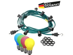 Satisfire Illu- Partylichterkette 5m Grün Außen Biergarten 5 Bunte LED Tropfenlampen