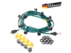Satisfire Illu- Partylichterkette 20m Grün Terrasse Garten 20 Ultra-Warmweiße LED Kugeln
